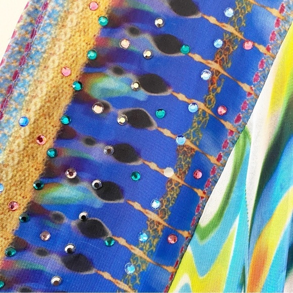 BOSTON PROPER Multicolor Swirl Embellished Maxi Dress Resortwear Vacation - Picture 12 of 12